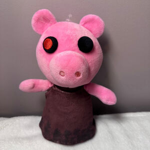 Piggy MiniToon Plush Stuffed Animal Pink Brown Outfit 7" Toy